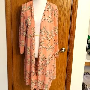 P & ROSE Sheer Fabric ROSE with White Floral Size 1XL